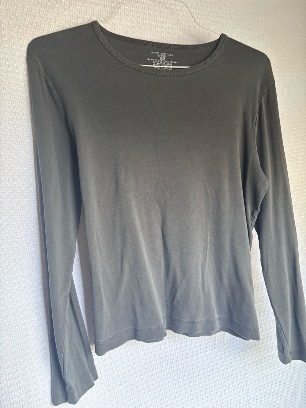 Jones New York Long-Sleeve Crewneck Tee - Charcoal Gray